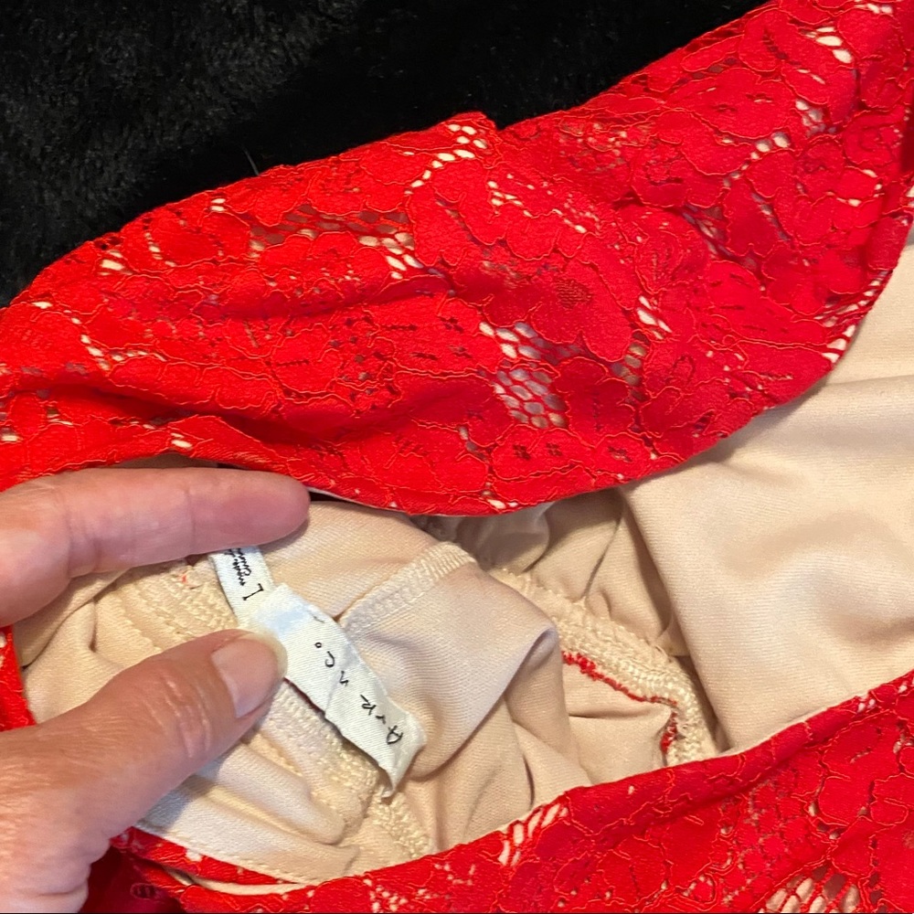 Ark n c  co L red lace romper